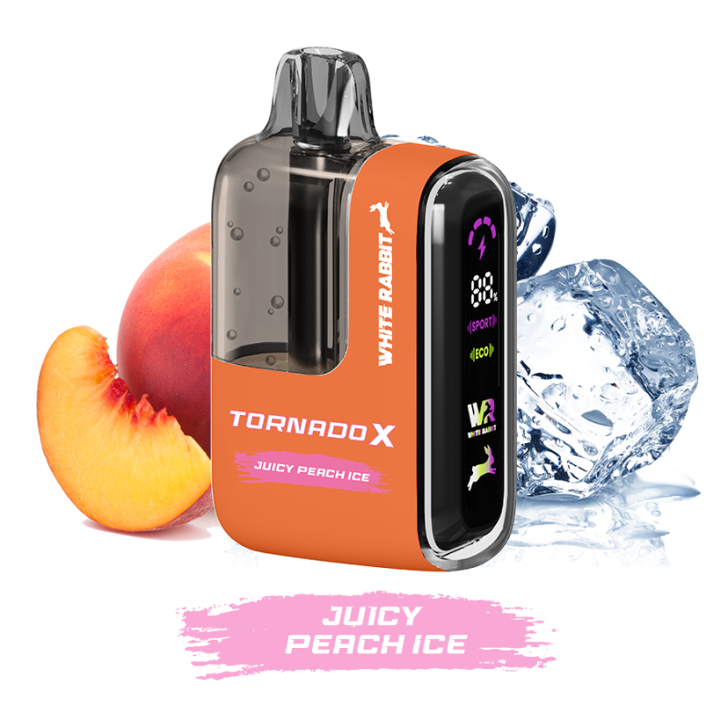 Juicy Peach Ice 25 000 puffs - TORNADO X - WHITE RABBIT