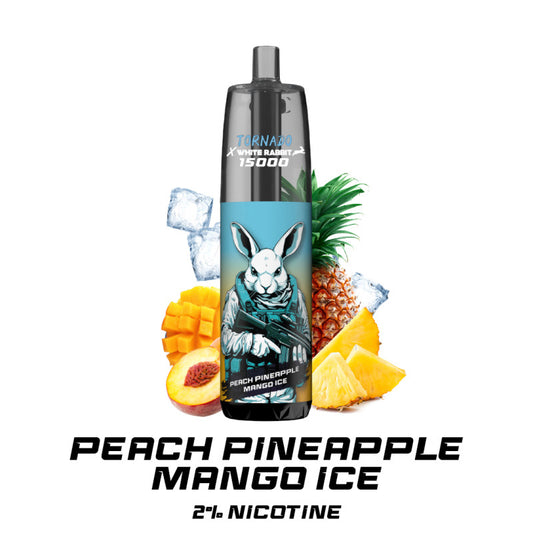 Peach Pineapple Mango Ice 15 000 puffs - TORNADO - WHITE RABBIT