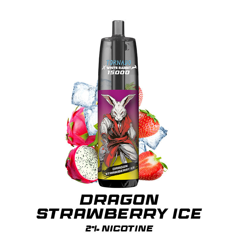 Dragon Strawberry Ice 15 000 puffs - TORNADO - WHITE RABBIT